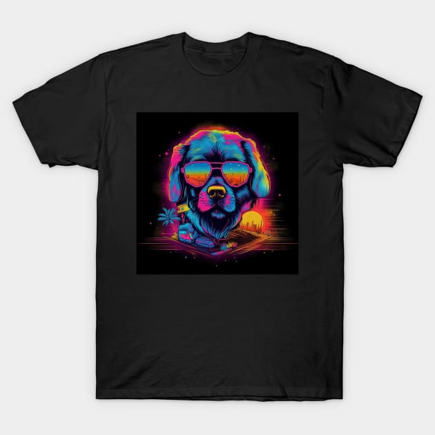 Neon colored dog design T-Shirt by PixelPusherArt